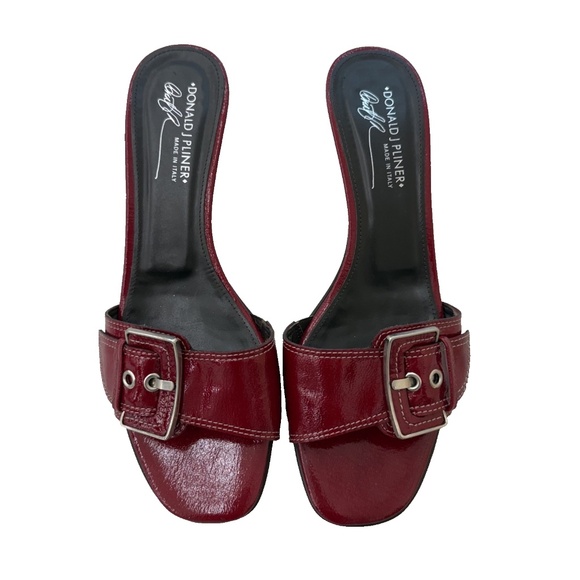 Vintage Donald J. Pliner Red Patent Leather Kitten Heels Size 10 - Made in Italy - Picture 1 of 5